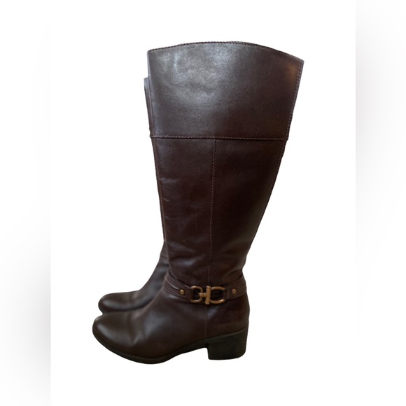 Bandolino Real Leather Almond Toe Knee High Heeled Riding Boots Size 7 1/2 - Picture 8 of 11